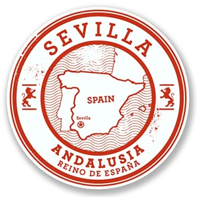 Image of 2 x 10cm Sevilla Seville Spain Vinyl Sticker Decal Travel Luggage Tag #6580 (10cm 10cm)