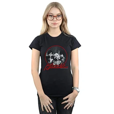 Image of Absolute Cult Blondie Women&#039;s Distressed Circle T Shirt Black Small