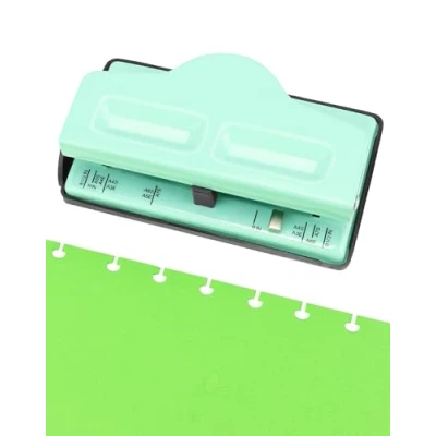 Image of QWORK® paper hole punch for refillable notebooks Suitable A4, A5, A6 Punching capacity 5 sheets