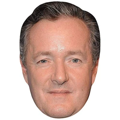 Image of Piers Morgan (Grey Hair) Celebrity Mask, Flat Card Face, Fancy Dress Mask