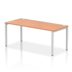 Image of Impulse Bench Single Row 1800 Silver Frame Office Desk Beech
