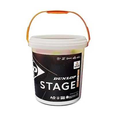 Image of Dunlop Tennis Ball Stage 2 Orange (60 Balls) for Beginners and Kids on Middle Court