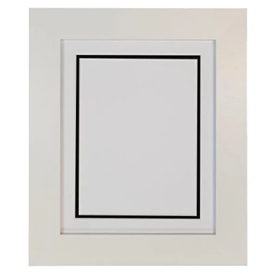 Image of Metro White Photo Picture Poster Frame with on Black Double Mount 40 x 30 cm for Image Size 12 10 inch
