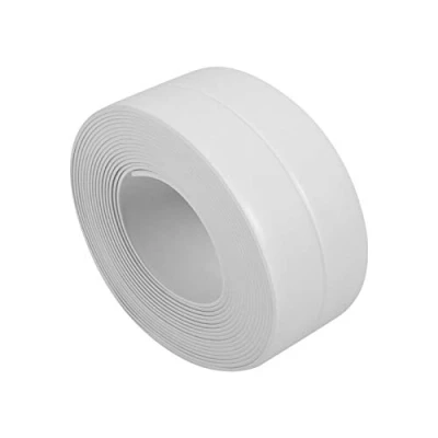 Image of Caulk Strip Waterproof Sealant Tape 3.2m Flexible Mold Proof Self Adhesive Kitchen Bathroom Toilet Wall Sealing Sink Basin Edge (38mm x White)