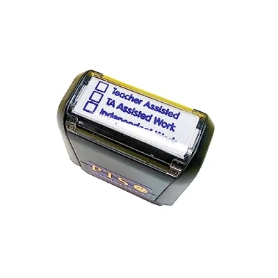 Image of Tick Box Assisted Work Pre Inked School Teachers Reading Comprehension Marking Stamper Stamp 38x15mm Primary Teaching Services (Purple)