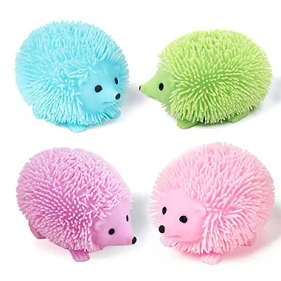 Image of Yeefunjoy 4PCS Jiggly Ball, Hedgehog Flashing Balls Fidget Toy Sensory LED Stress Ball Toys for Kids, Light up Bouncy Anxiety Relief Kids Adults
