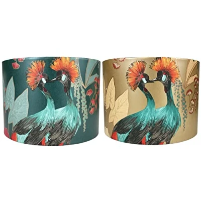 Image of Tropical Bird Lampshade for Ceiling &amp; Table Lamps Leaf Pattern Design, Bedroom Home Decor Accessories