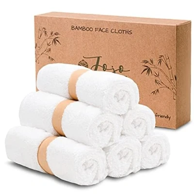 Image of JoJo Jr. Flannel Face Cloth(Pack 6)Reusable Towels(25*25 cm)Face Flannels,Face Cloths for Washing Face, Baby Wash Cloth Body &amp; Towel, White Flannels Pack 6,Facecloth and Washcloth