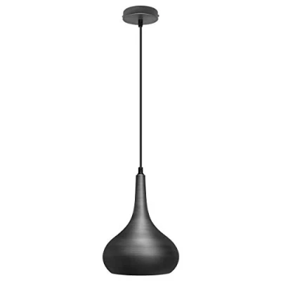 Image of Long Life Lamp Company Droplet Modern Ceiling Pendant Light Grey Dark Pewter Metal Shade M0145F