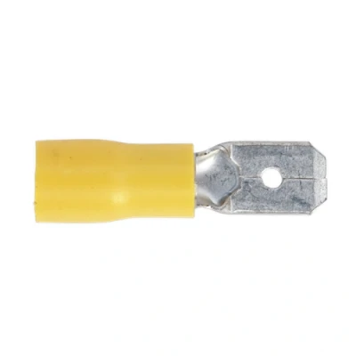 Image of Sealey Push On Terminal 6.3mm Male Yellow Pack of 100