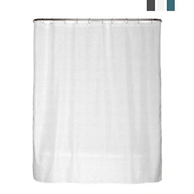 Image of arteneur® Snow White Shower Curtain 180 x 200cm Mould Resistant Woven Fabric, Weighted Hem, Opaque, Waterproof, Washable incl. 12 stainless steel hooks