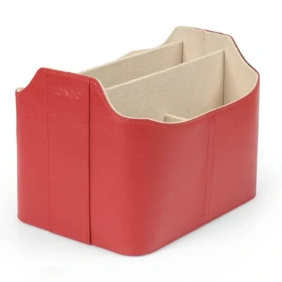 Image of LONDO Leather Remote Control Organizer and Caddy with Tablet Slot