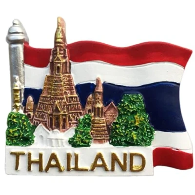Image of Bangkok Thailand National Flag Style 3D Fridge Magnet Souvenir Gift,Home &amp; Kitchen Decoration Magnetic Sticker Refrigerator Collection