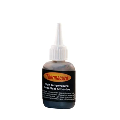 Image of Thermacure Heat Resistant Black Rope Sealant Easy Application Securing Thermal Ceramic Fiber Seal Easily sets Up to 1100 degree Celsius 30 ml