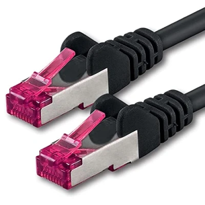 Image of 1aTTack.de 5m CAT6a Network cable black 1 piece CAT 6a S FTP double shielded PIMF 500MHz