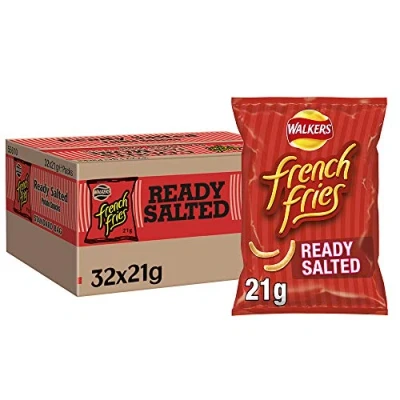 Image of Walkers Crisps French Fries Ready Salted Snacks, 21g (Case of 32)