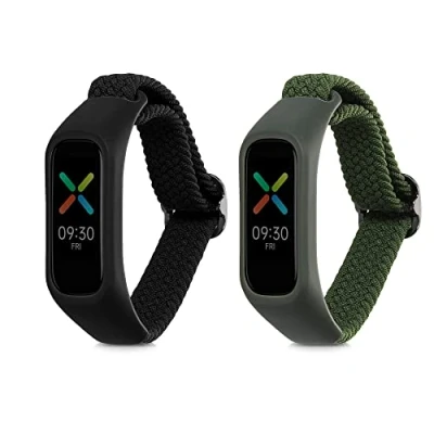 Image of kwmobile Nylon Watch Strap Compatible with Oppo Band Sport 2x Fitness Tracker Replacement Wristband Clasp