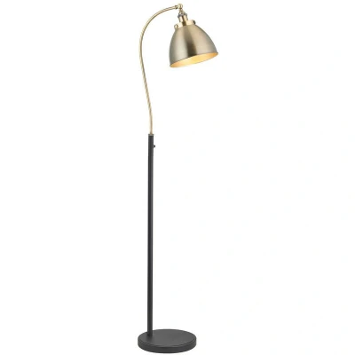 Image of Franklin Task Floor Lamp, Antique Brass Plate, Matt Black Paint