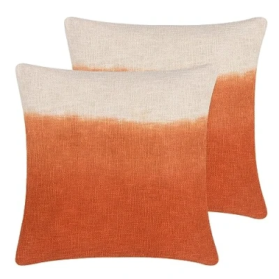 Image of furn. Mizu Square Feather Filled Cushions Twin Pack, Amber, 50 x 50cm