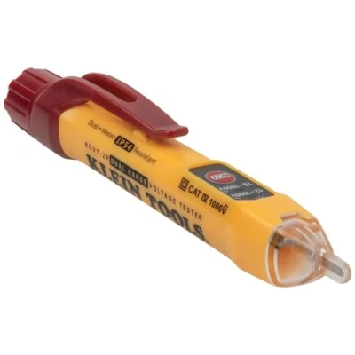 Image of Klein Tools NCVT2P Dual Range Tester, Non Contact Tester 12 1000V AC for Standard and Low Voltage with 2 m Drop Protection , Red