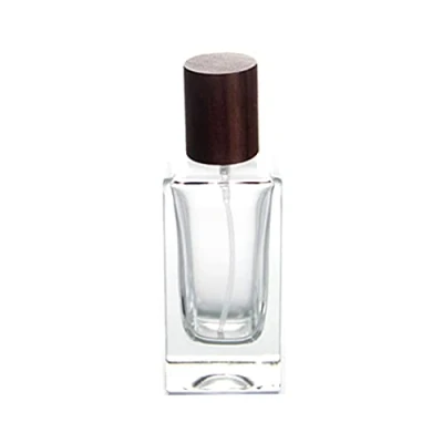 Image of Zénitude Glassworks Empty Glass Perfume Spray Bottle Atomiser Wooden Cap (50ml)