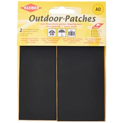 Image of Kleiber Pack of 2 Nylon Self Adhesive Repair Patches 11.5cm x 6.8cm Black, Mittel