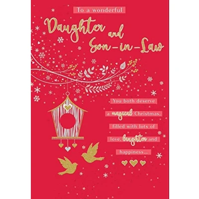 Image of Piccadilly Greetings Classic Christmas Card Daughter &amp; Sister in Law 9 x 6 inches