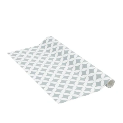 Image of Venilia Adhesive Film, Monica Grey Retro Pattern Grey, 45 cm x 1.5 m, 95μ Thickness, Self Furniture Decorative Wallpaper, Kitchen Phthalate Free, Made in EU