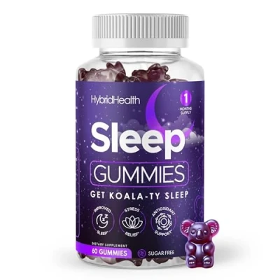 Image of Sugar Free Sleep Gummies x 60 Maximum Strength with Ashwagandha, Magnesium, L Theanine, Valerian Root, Chamomile Extract Natural Berry Flavoured Get Koala Ty