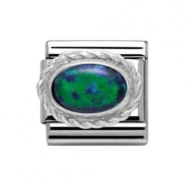 Image of Nomination Green Opal Charm Silver