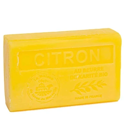 Image of Maison du Savon de Marseille French Soap made with Organic Shea Butter Lemon (Citron) Fragrance 125 Gram Bar