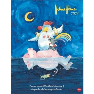 Image of Helme Heine Edition Kalender 2024. Liebevoll illustrierter Wandkalender von mit 12 neuen, unveröffentlichten Motiven. 34x44 cm. (Helme Kalender)