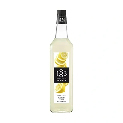 Image of 1883 Maison Routin Premium Lemon Syrup for Iced Tea, Cocktails, Mocktails, Desserts Glass 1L