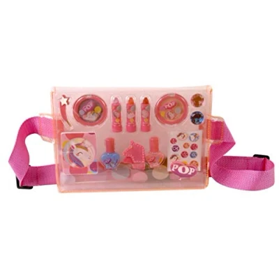 Image of Markwins POP GIRL Makeup Belt Set for Kids Trendy with Girls, Manicure Kit and Accessories Gift Girls Neon Pink