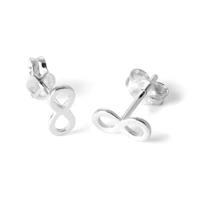 Image of Sterling Silver Infinity Stud Earrings