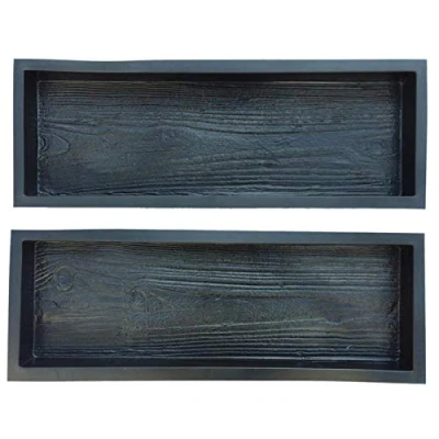 Image of Haude 2 Molds Old Wooden Boards Paving Pavement Concrete Mould Garden Stepping Stone Path Patio