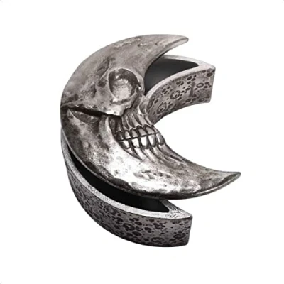 Image of Alchemy England Skull Moon Unisex Container Colour Silver Polyresin