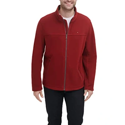 Image of Tommy Hilfiger Men&#039;s Lightweight Polar Fleece Jacket, Red, M