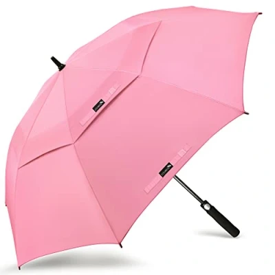 Image of ZOMAKE Golf Umbrella Windproof and Rainproof 68in, Large Strong, Big Golfing Brolly Unbreakable Double Canopy for Men Women (Light Pink)