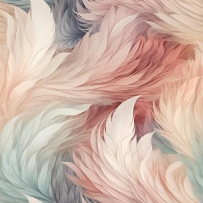 Image of WE Realistic Plumes Stylish Wavy Feather Multicoloured Pastel Wallpaper 217501