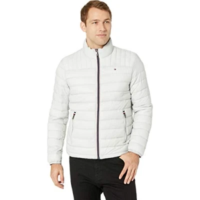 Image of Tommy Hilfiger Men&#039;s Water Resistant Ultra Loft Down Alternative Puffer Jacket Coat, Ice, S