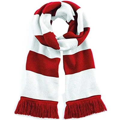 Image of Beechfield Stadium Scarf, Multicolour (Classic Red/White 00), One (Size:One Size)