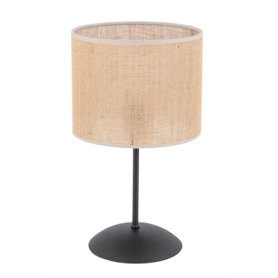 Image of Jute 20cm Table Lamp With Round Shade Brown 1xE27