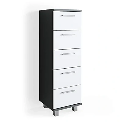 Image of Vicco Bathroom cabinet Ilias, Anthracite/White, 30 x 95 cm