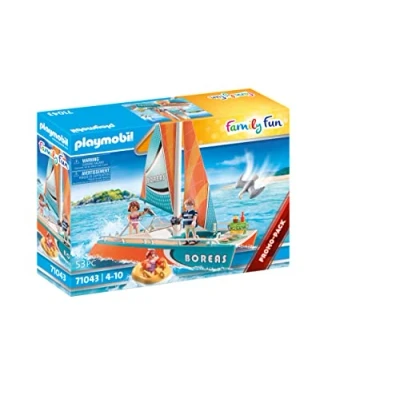 Image of Playmobil 71043 Family Fun Catamaran Promo Pack, floating Water Toy, Imaginative Role Play, PlaySets Suitable for Children Ages 4+