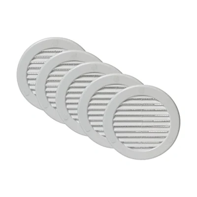 Image of Vent Systems Ø100 mm / 4&#039;&#039; Inch White Soffit Cover with Flange Pack of 5 Round Air Louver Grille Built in Insect Screen HVAC Vents for Bathroom, Home Office, Kitchen