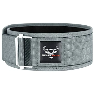 Image of BEAST RAGE Weight lifting belt Gym Back Support Self Locking Strength Fitness Training Belts Powerlifting Deadlift weightlifting Squats Exercise for Men and Women (2XL, White)
