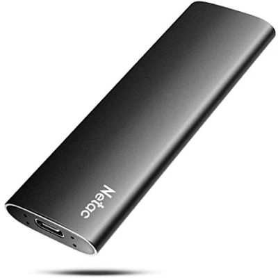 Image of Netac Portable SSD 500GB USB 3.2 Gen 2 (10 Gbps, Type C) External Solid State Drive Hard Drive,Mobile 500GB, Business Travel Essential, Deep Black