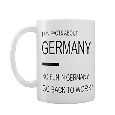 Image of Fun Facts About Germany Funny Work Themed Novelty Design on Tea/Coffee Mug/Cup Gift Idea