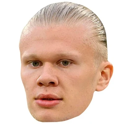 Image of Erling Haaland (Serious) Celebrity Mask, Flat Card Face, Fancy Dress Mask